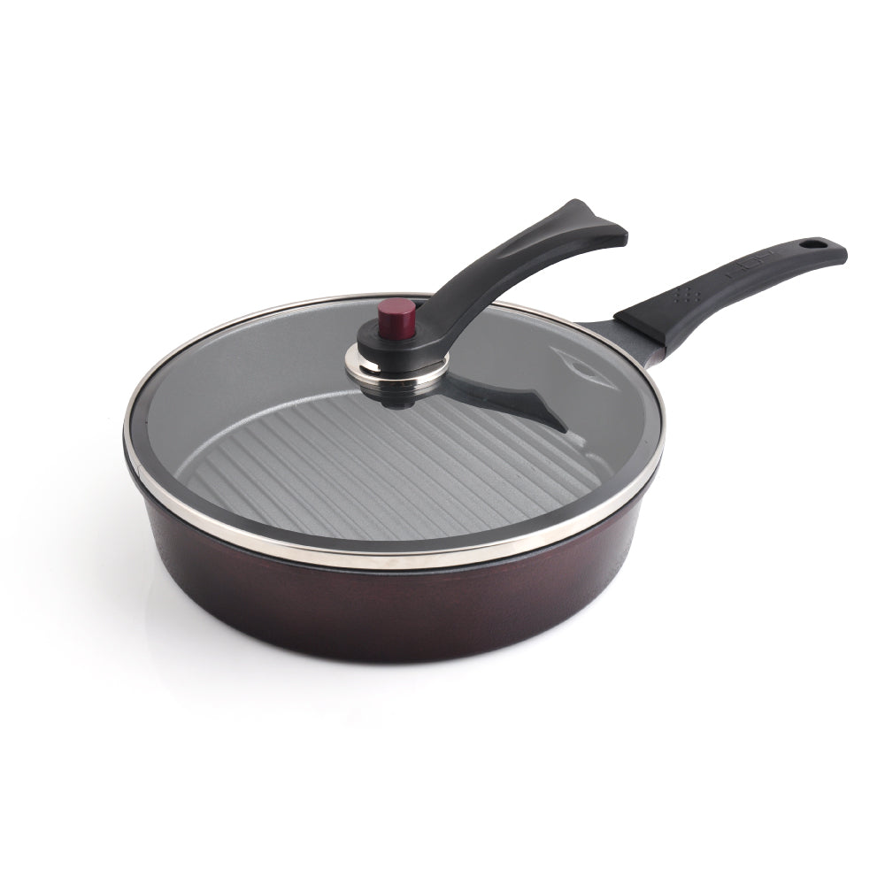 3-Piece Smokeless Pan Set 11" – Nonstick Megastone Coating, Odor-Reducing