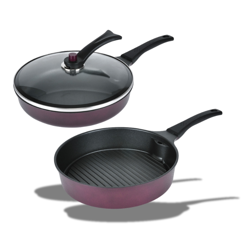 3-Piece Smokeless Pan Set 11" – Nonstick Megastone Coating, Odor-Reducing