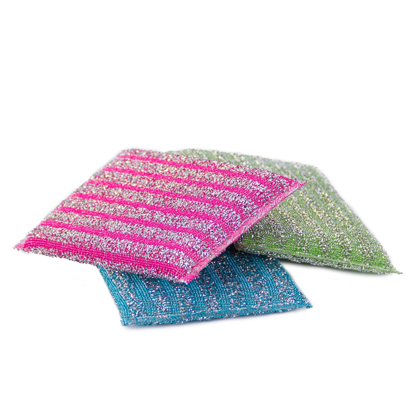 3pcs Striped Kitchen Dish Scrubbers Set