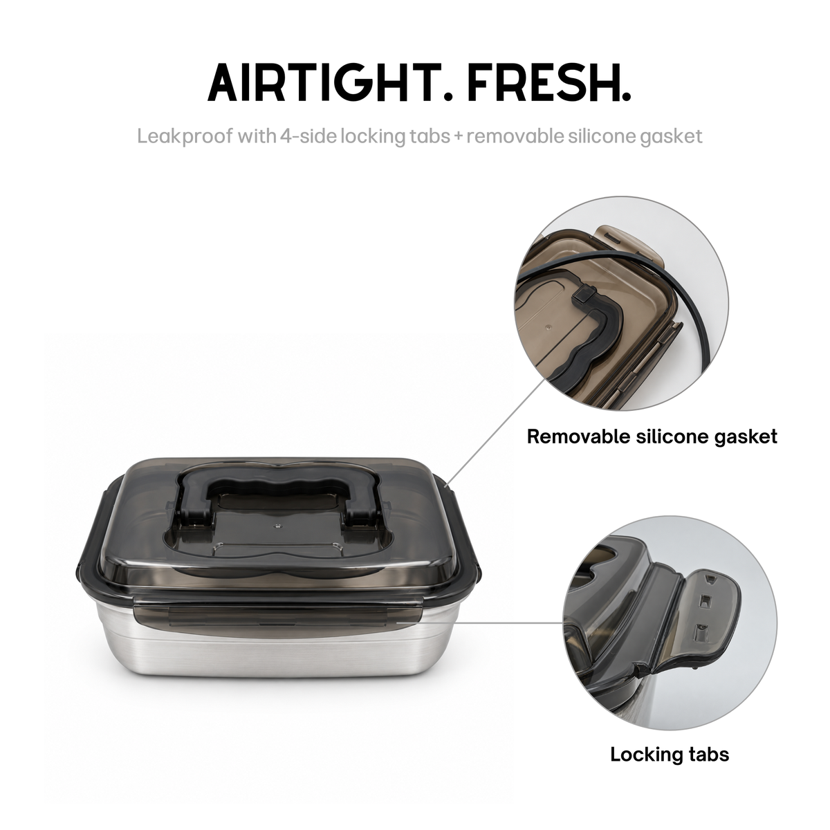 Stainless Steel Airtight Food Storage Container 1.3L
