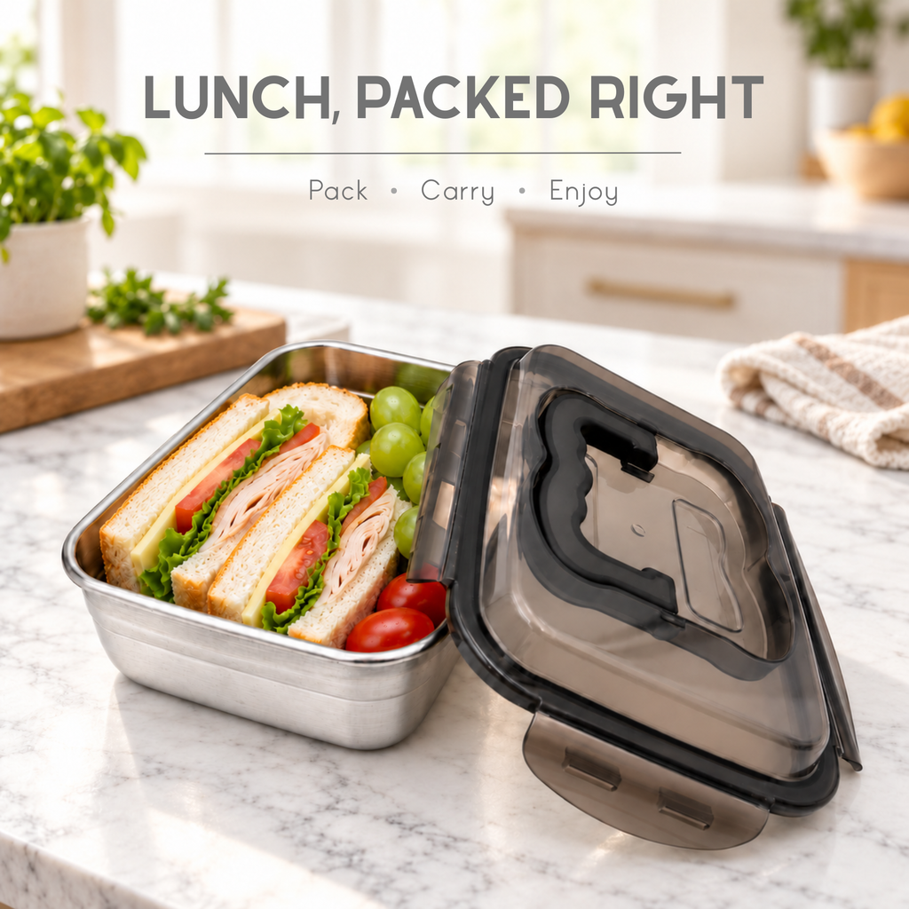 Stainless Steel Airtight Food Storage Container 1.3L