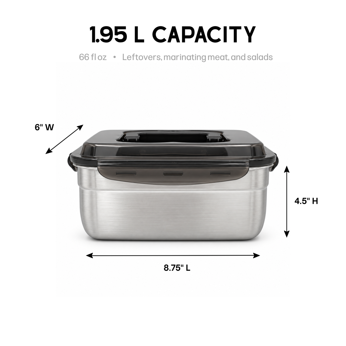 Stainless Steel Airtight Food Storage Container 1.95L