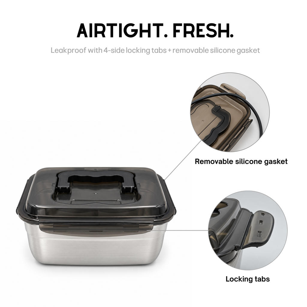 Stainless Steel Airtight Food Storage Container 1.95L