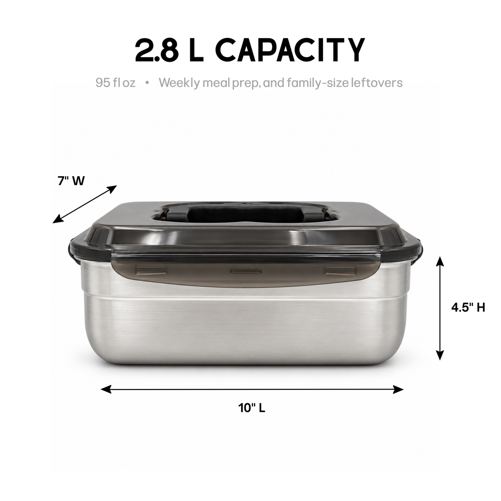 Stainless Steel Airtight Food Storage Container 2.8L