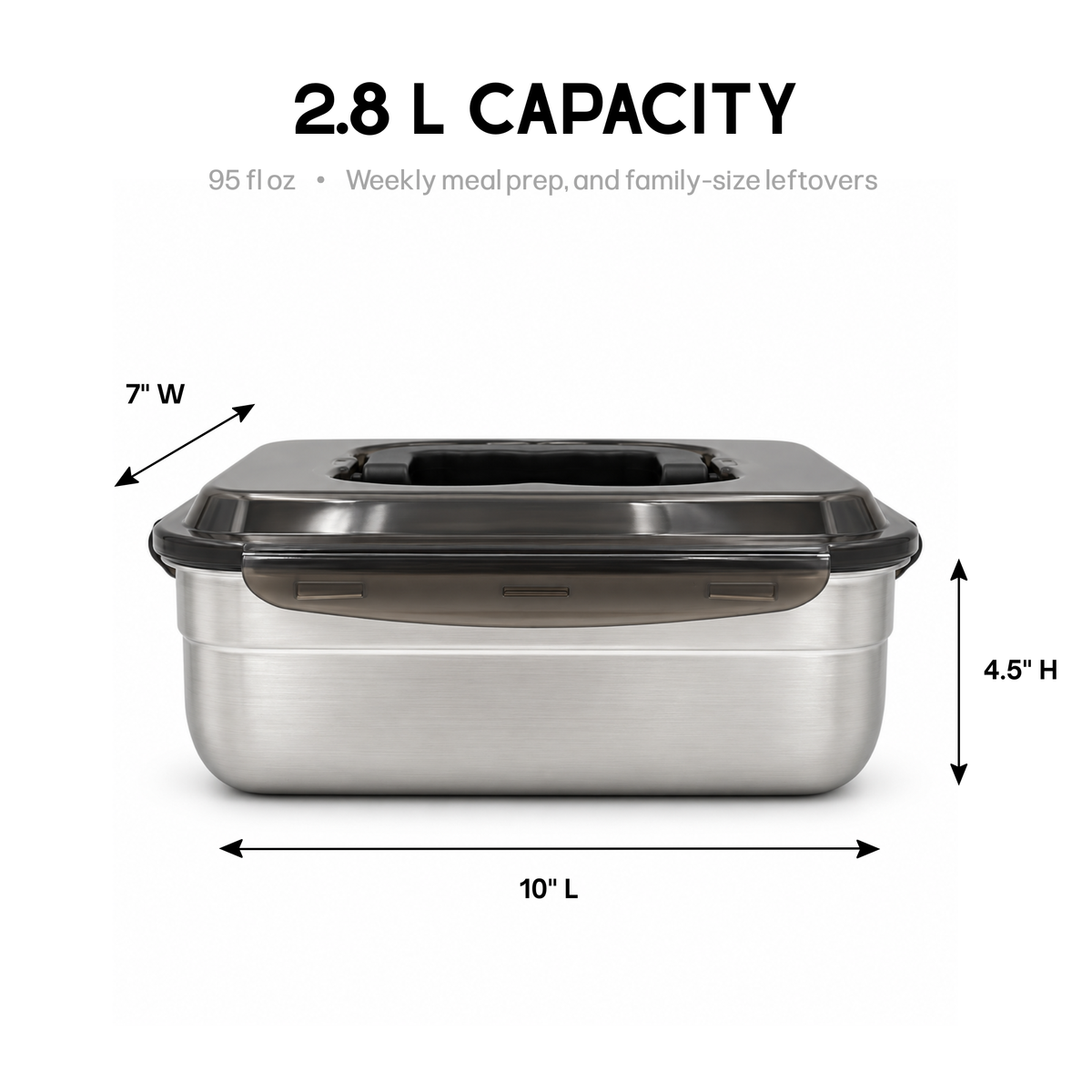 Stainless Steel Airtight Food Storage Container 2.8L