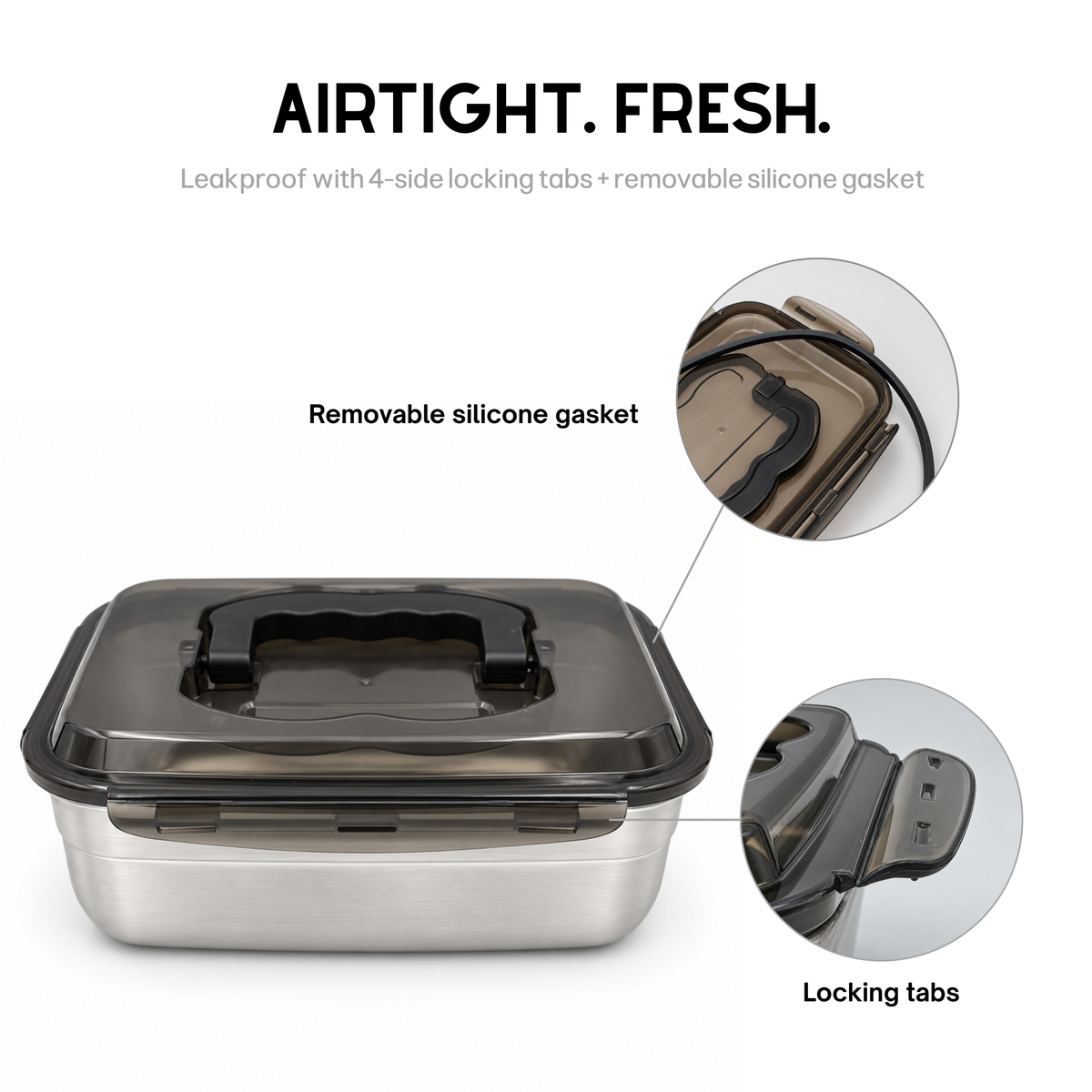 Stainless Steel Airtight Food Storage Container 2.8L
