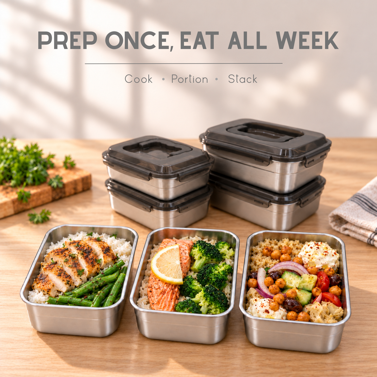 Stainless Steel Airtight Food Storage Container 2.8L