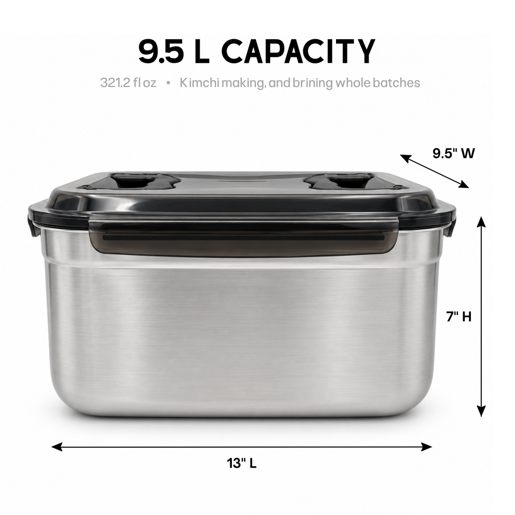 Extra Large Stainless Steel Airtight Food Storage Container 9.5L
