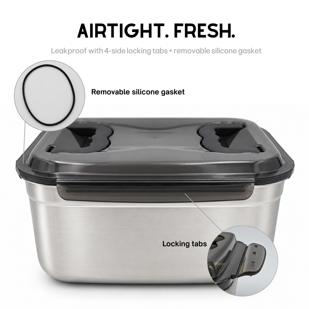 Extra Large Stainless Steel Airtight Food Storage Container 9.5L