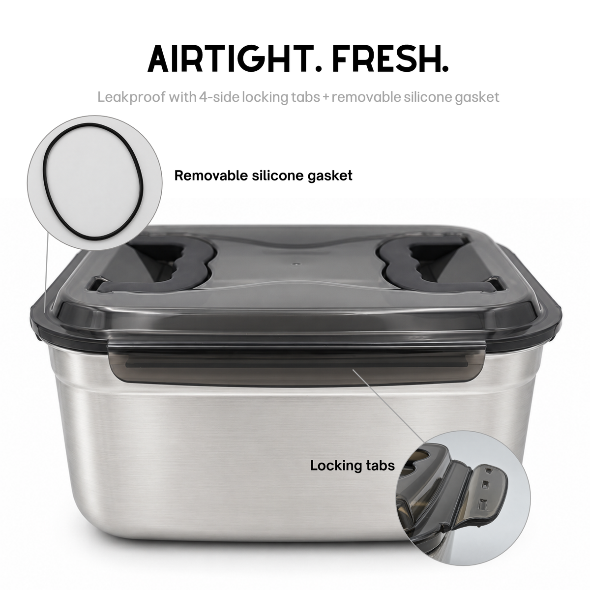 Extra Large Stainless Steel Airtight Food Storage Container 9.5L