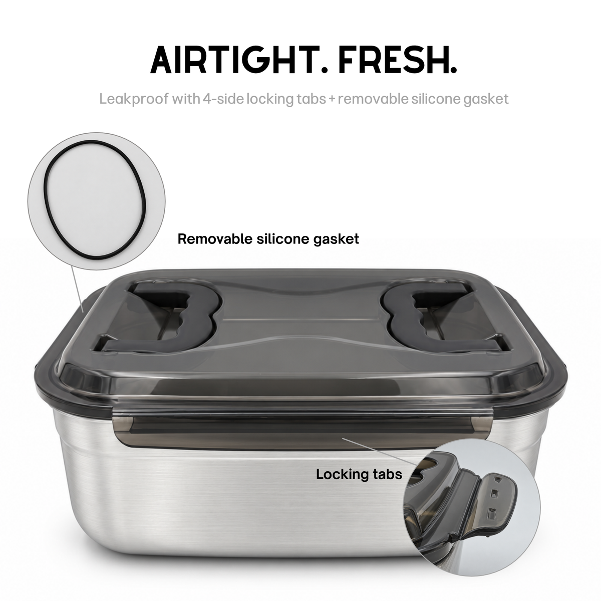 Jumbo Stainless Steel Airtight Food Storage Container 7.0L