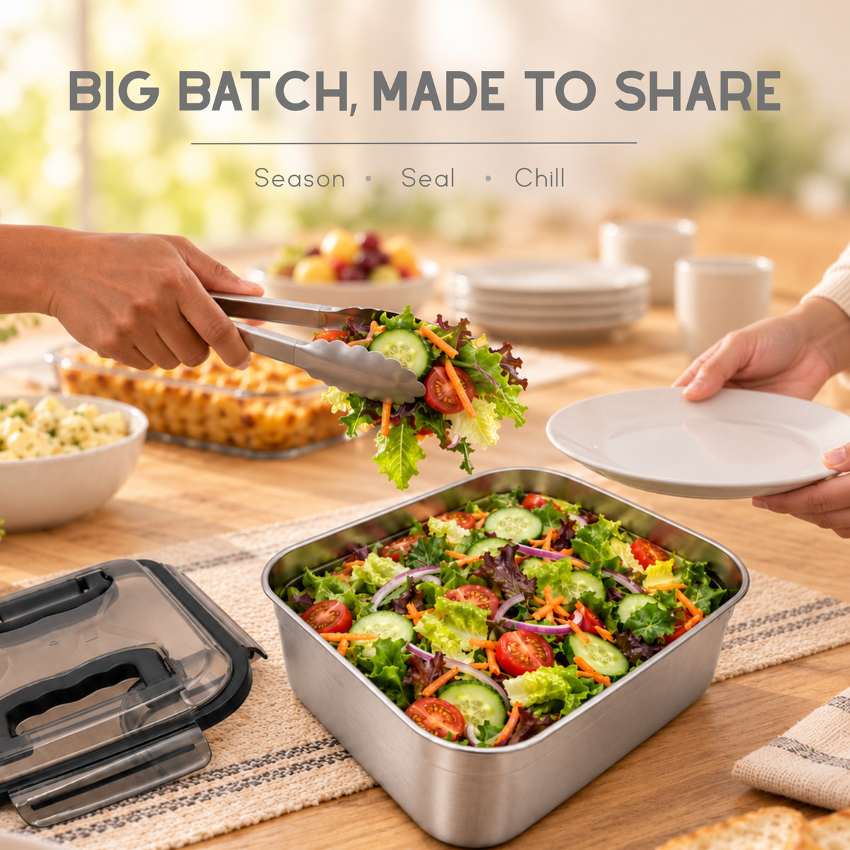 Jumbo Stainless Steel Airtight Food Storage Container 7.0L