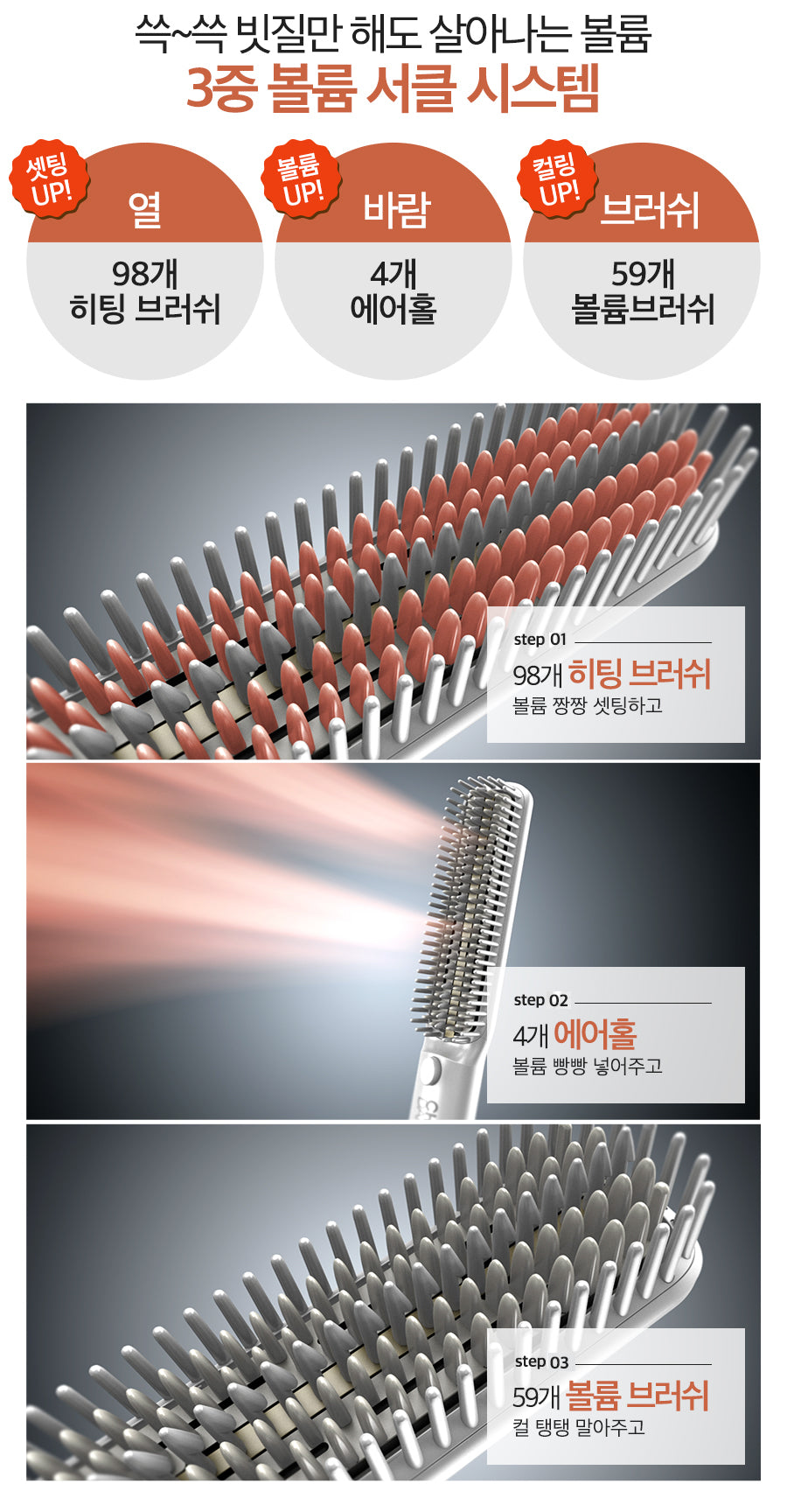 My Only Styler - 3 In 1 Hair Styling Brush (ELMOS-22)