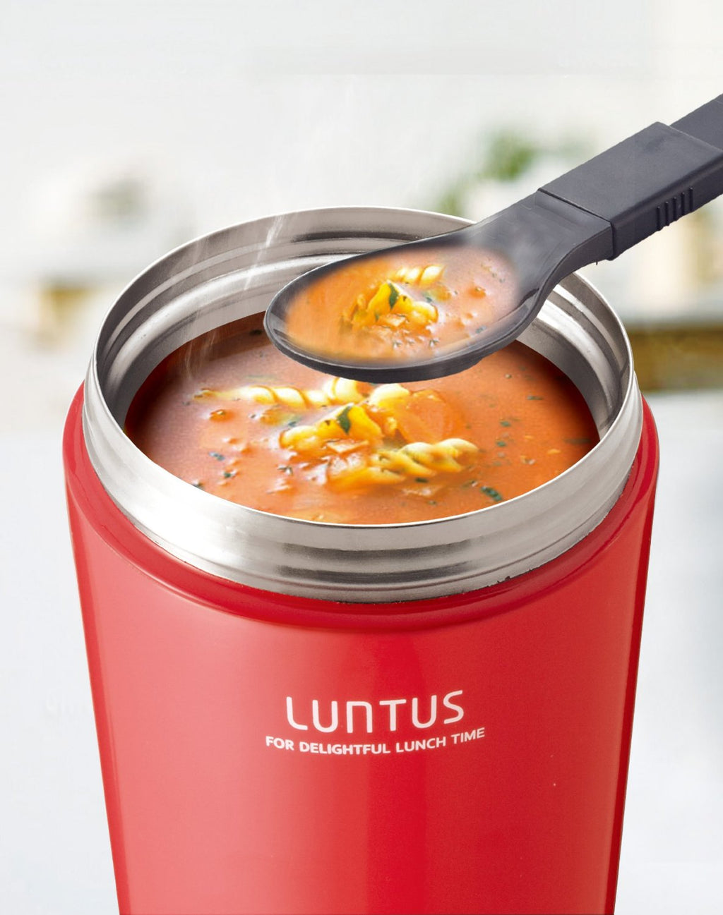 Luntus Vacuum Soup Bottle 380mL (S380) Pink