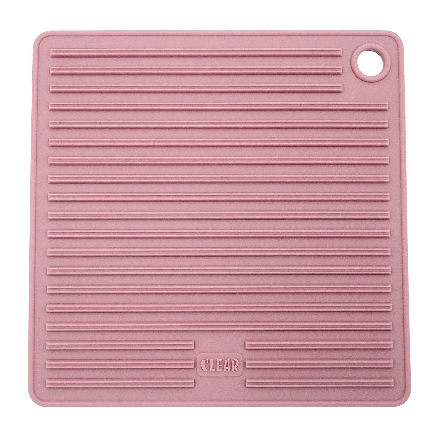Silicone Pot Mat — Square Heat-Resistant Trivet, 6.5" (Grey or Pink)