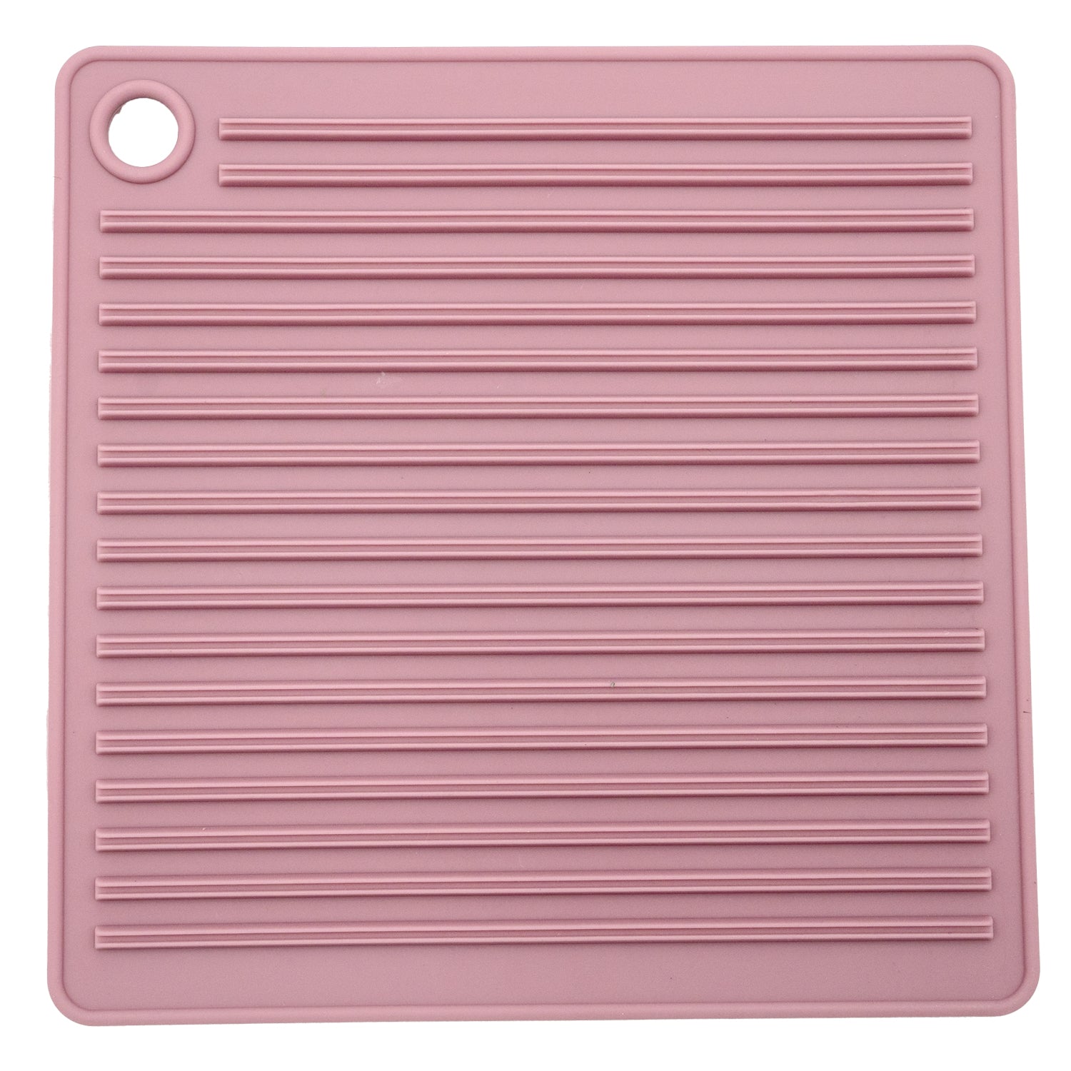 Silicone Pot Mat — Square Heat-Resistant Trivet, 6.5" (Grey or Pink)