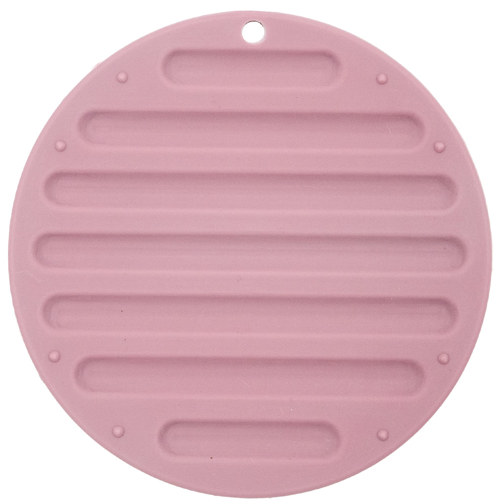 Silicone Pot Mat — Round Heat-Resistant Trivet, 6" (Grey or Pink)