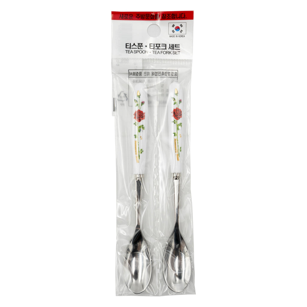 AT Gold Rose Tea Spoon 2pcs – Luxury Gold Finish