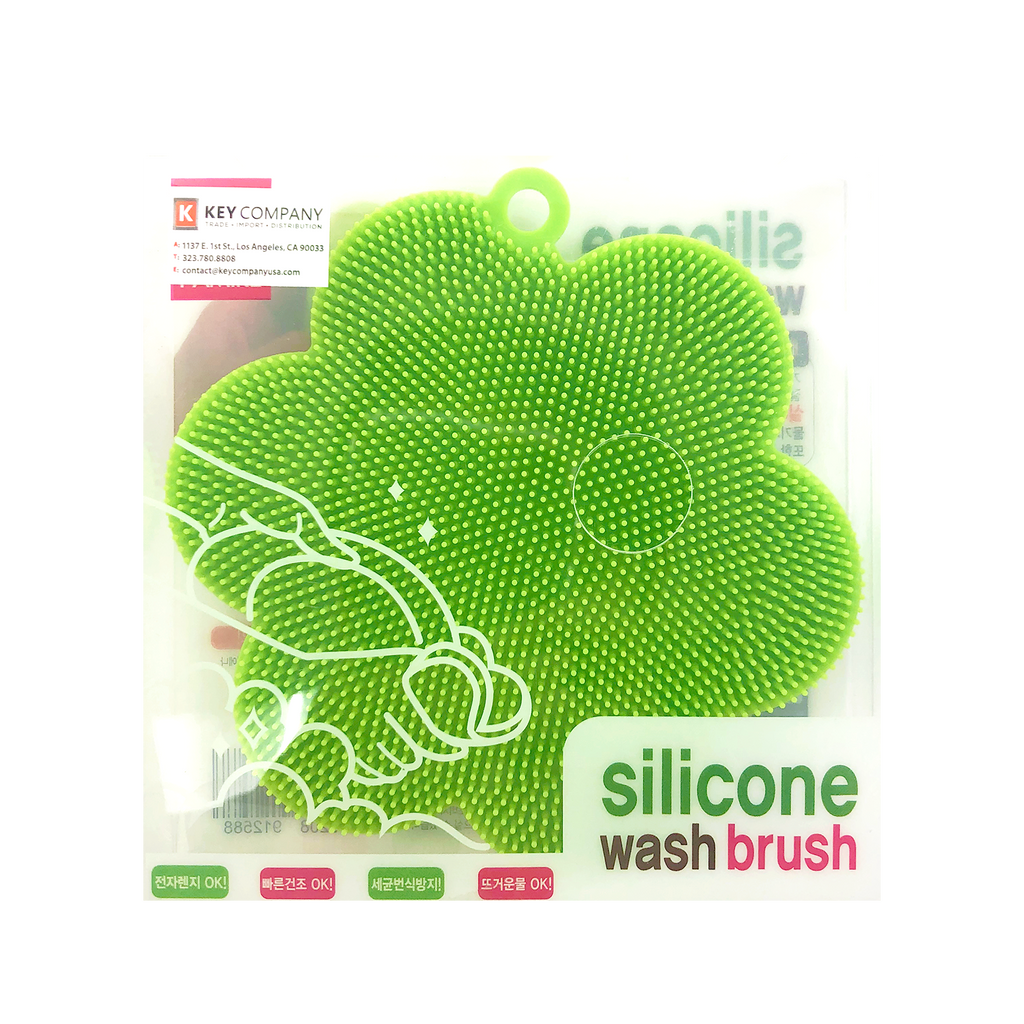 Silicone Wash Brush Flower Green/Orange (SC912588)