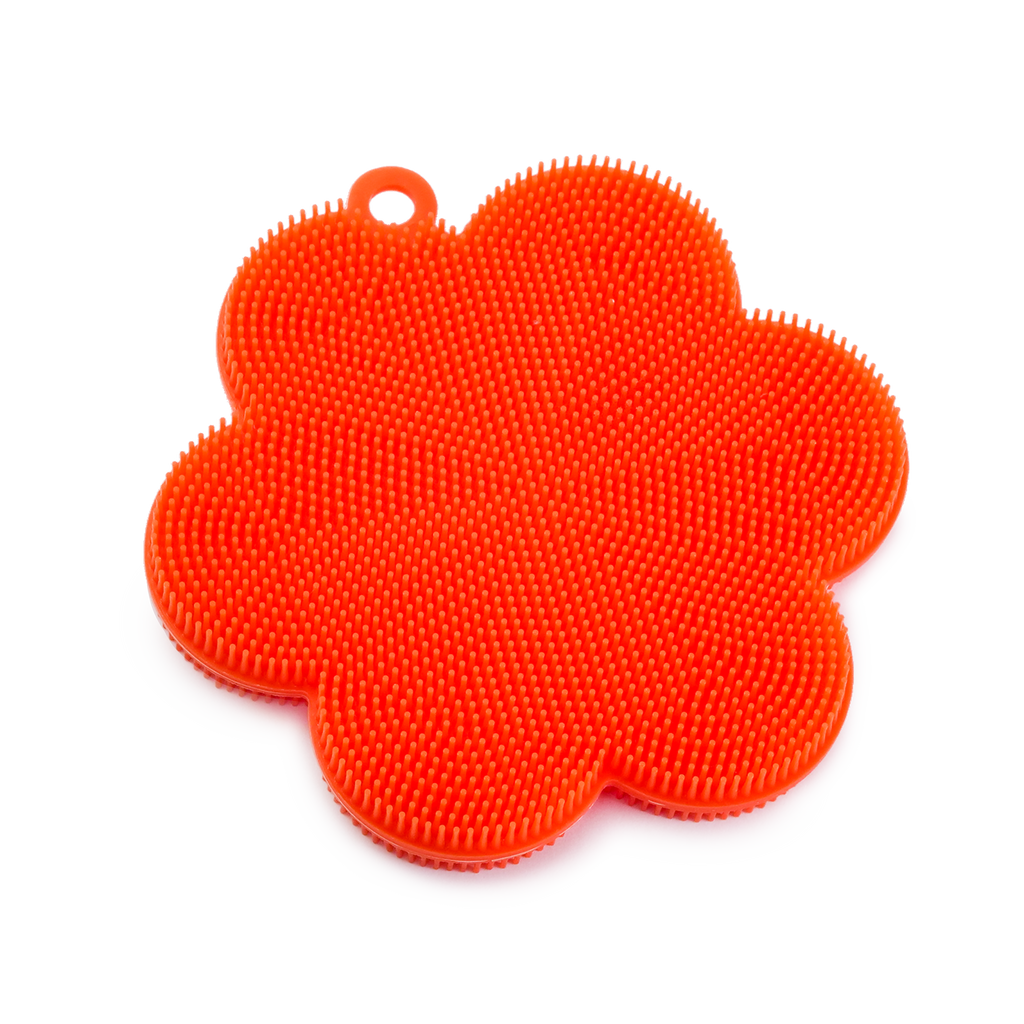 Silicone Wash Brush Flower Green/Orange (SC912588)