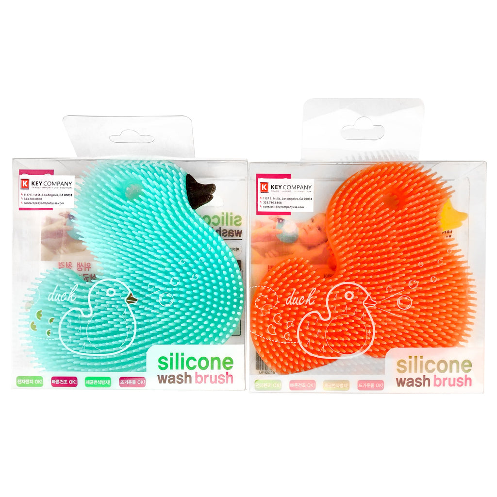 Silicone Wash Brush Duck Blue/Orange (SC913240)