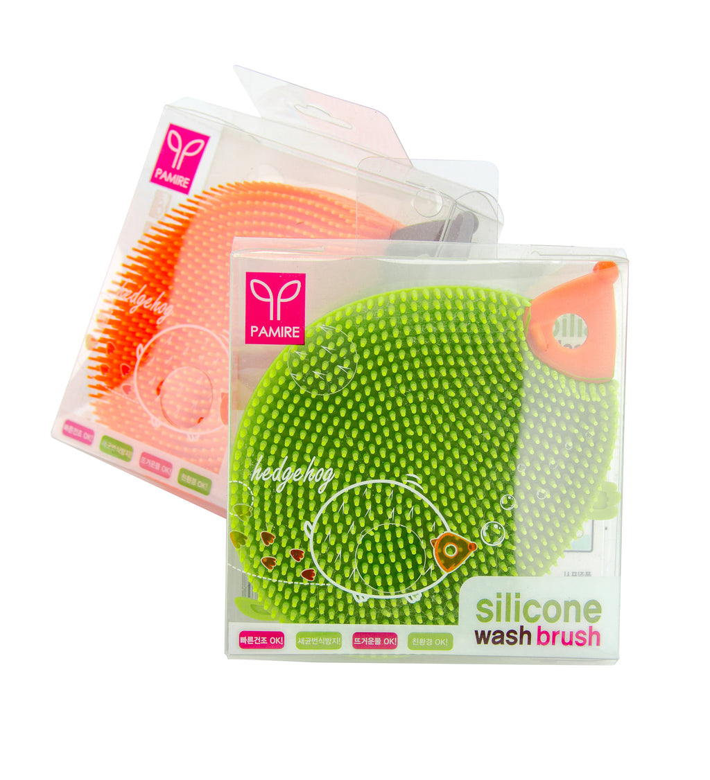 Silicone Wash Brush Hedgehog Green/Orange (SC913370)