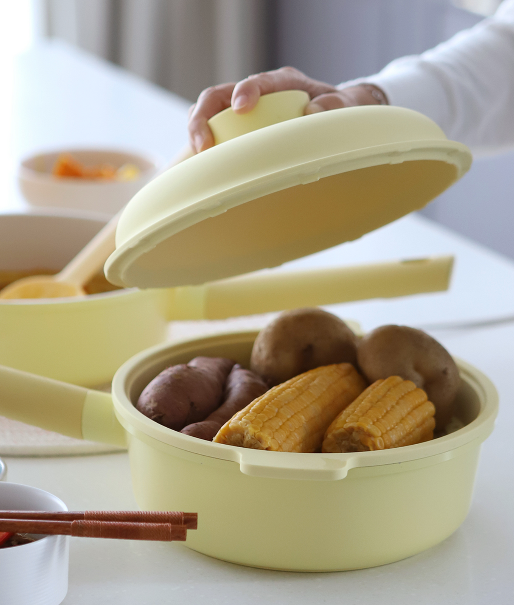 IH All-In-One Steamer 8.7" – Ceramic Nonstick, Induction-Ready