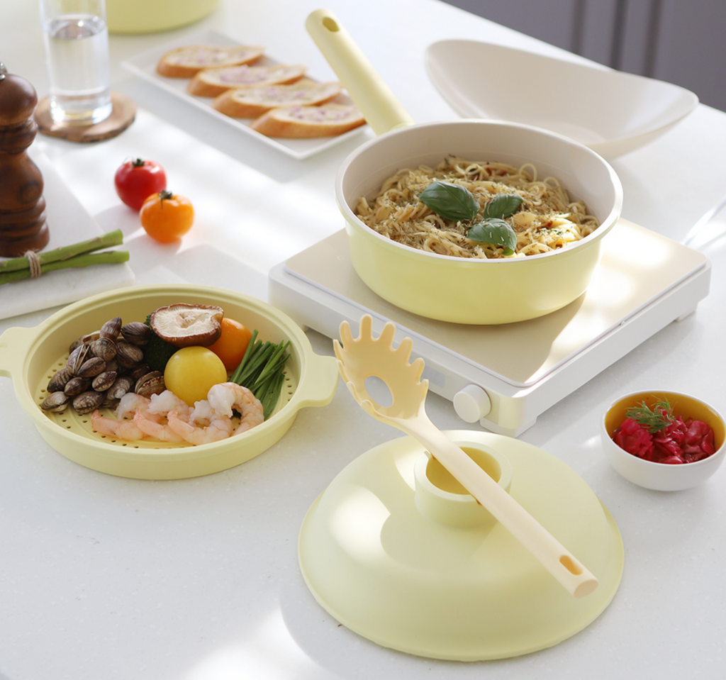 IH All-In-One Steamer 8.7" – Ceramic Nonstick, Induction-Ready