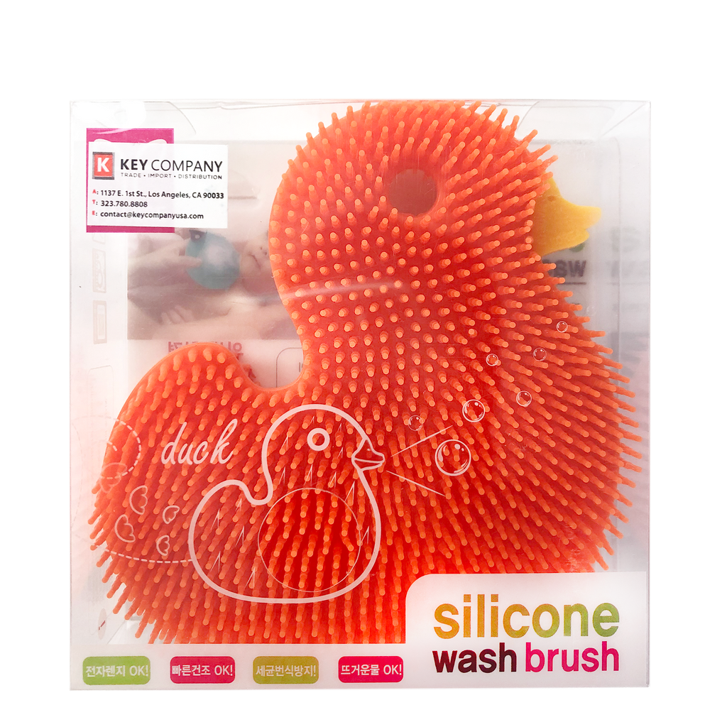 Silicone Wash Brush Duck Blue/Orange (SC913240)