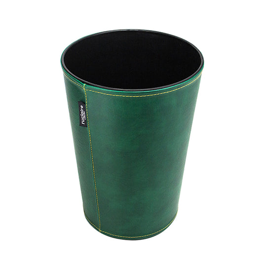 Ruclaire Leaether Print Trash Bin Green