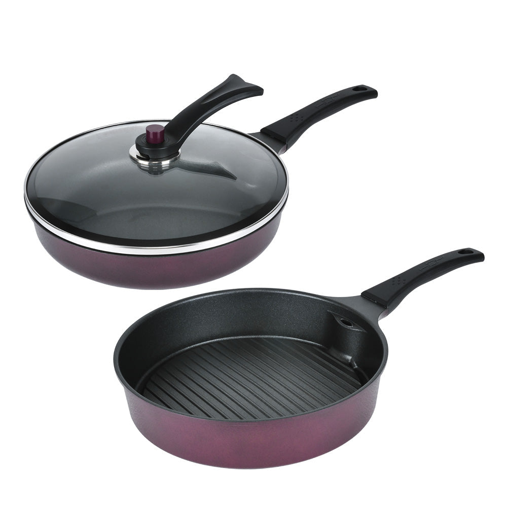 3-Piece Smokeless Pan Set 11" – Nonstick Megastone Coating, Odor-Reducing