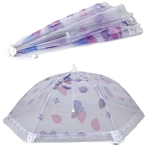 Mesh Food Cover Tent — Pop-Up Umbrella Food Net, 22" (Floral)